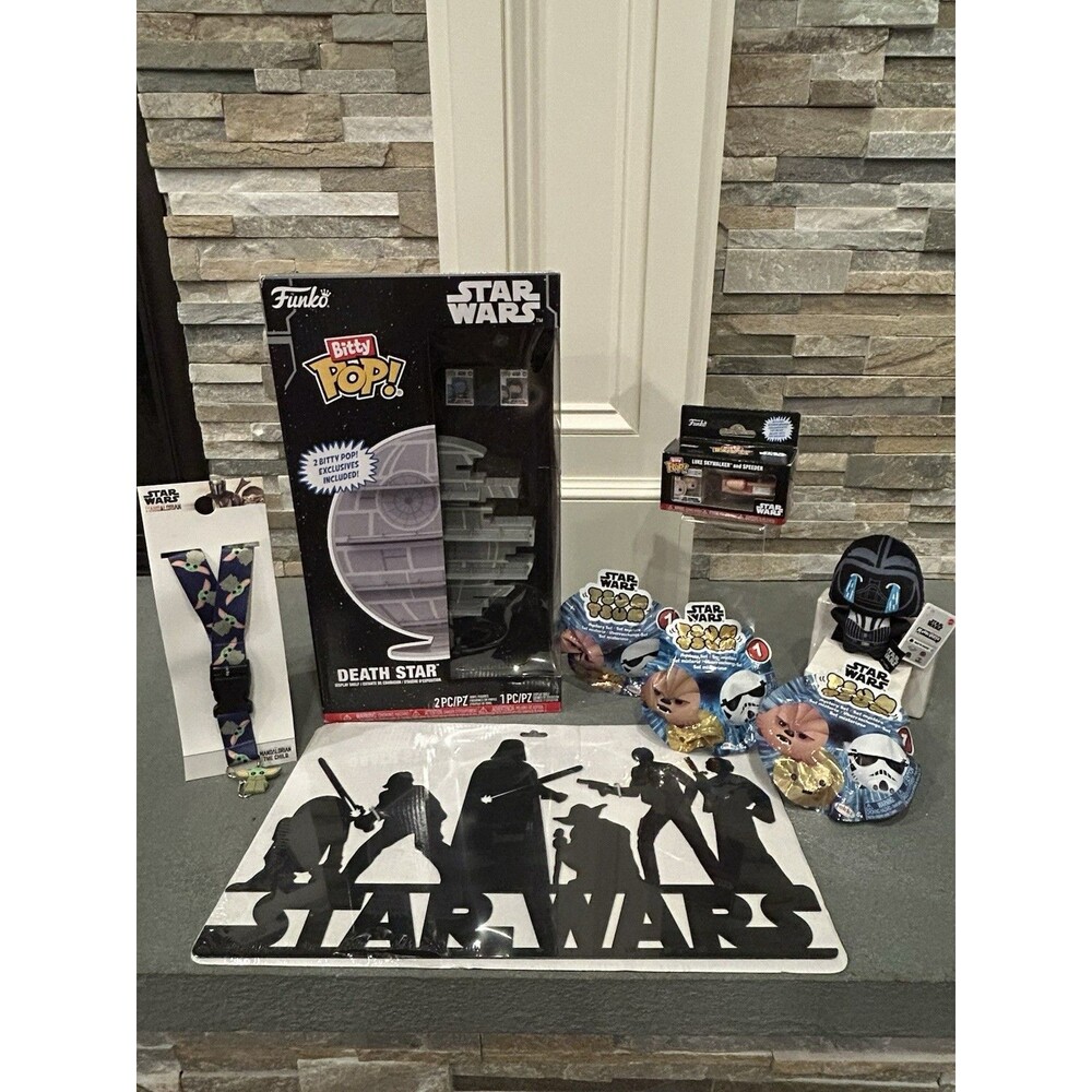 Funko Bitty Pop! Star Wars Bundle Death Star Display,Mini Pop Luke,Sign&More!!